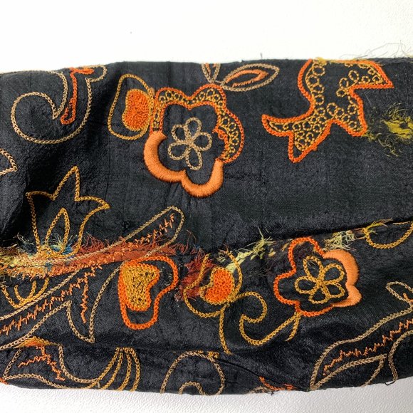 Chico's Silk Beaded Blouse - Size Medium (Chicos 1) - Black Embellished Floral - Picture 8 of 13